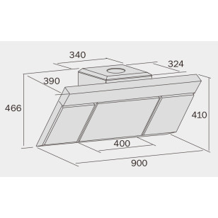 German Pool 德國寶 INCANTO 90厘米 傾斜煙囪式抽油煙機